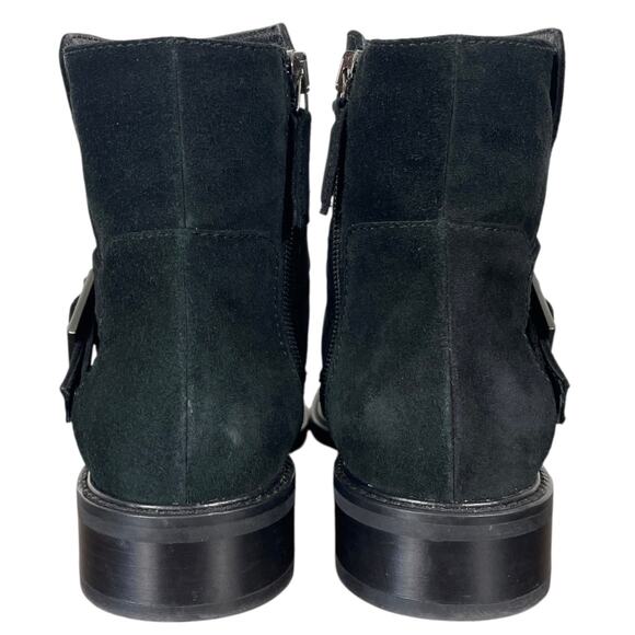 Aquatalia Bree Suede Ankle Boots Black Women’s 8 Side Zip Moto Dark Academia - Picture 5 of 11